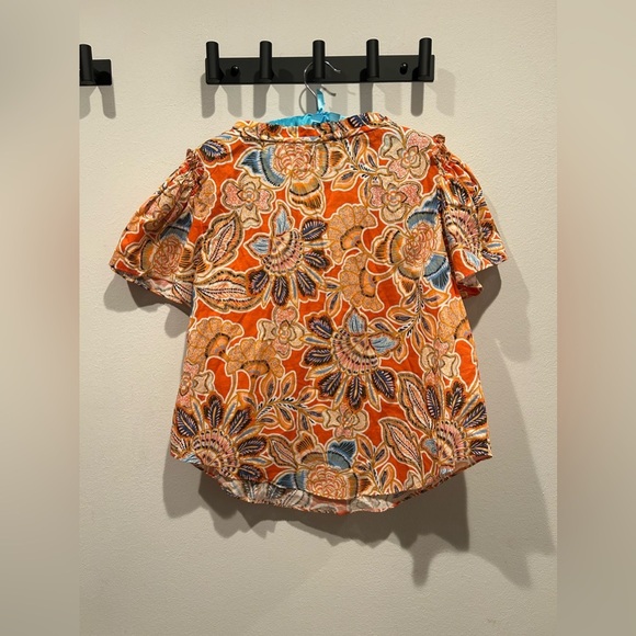 MISA Los Angelas Suparna Top in Tangerine Flora / Size Medium / - Picture 7 of 10